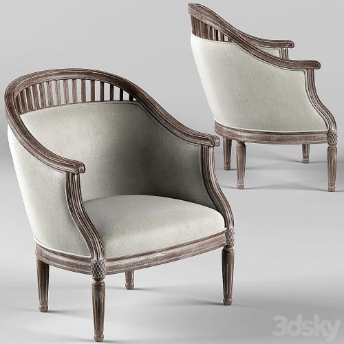 Curtis Ivory Rounded Ladder Armchair