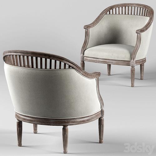 Curtis Ivory Rounded Ladder Armchair