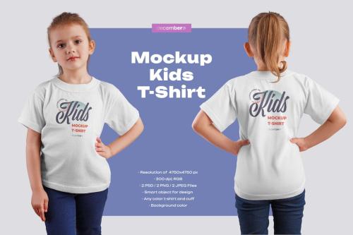 2 Mockups Kids T-Shirt Front and Back