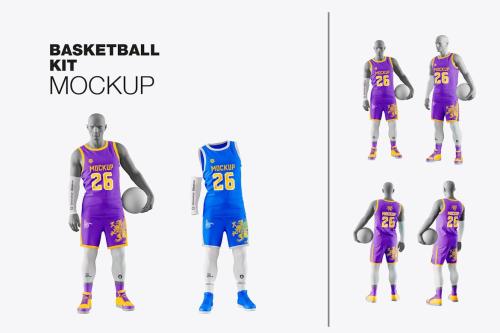 Set Basketball Player with Mannequin Mockup