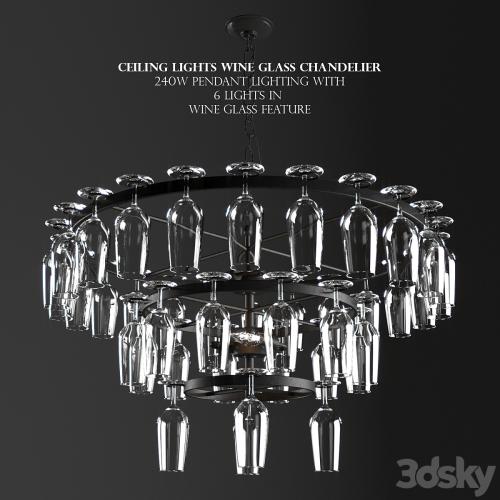 Ceiling Lights Wine Glass Chandelier 240W Pendant Lighting Wine Glass Feature