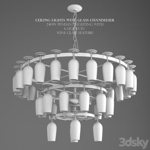 Ceiling Lights Wine Glass Chandelier 240W Pendant Lighting Wine Glass Feature