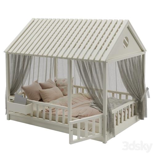 Children's bed with columns No. 3