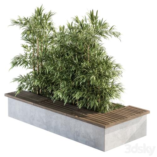 Urban Furniture / Architecture Bench with Plants- Set 11