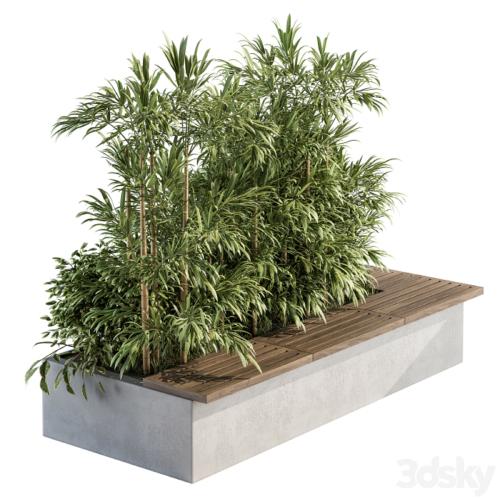 Urban Furniture / Architecture Bench with Plants- Set 11