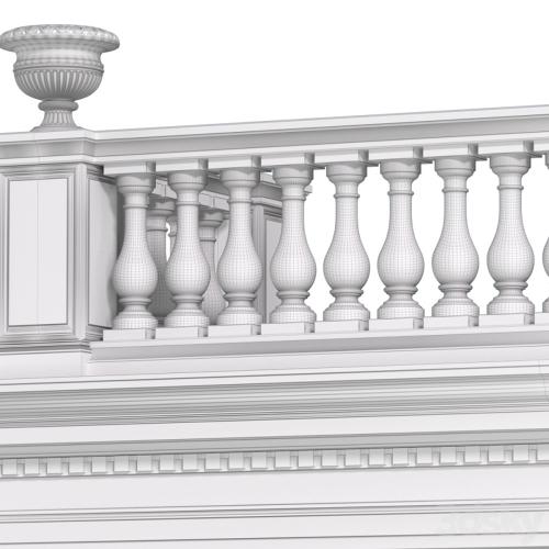 Classic balcony with balustrade. Classic balcony balustrade