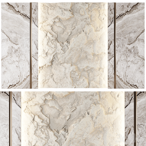 Wall panel with a white rock