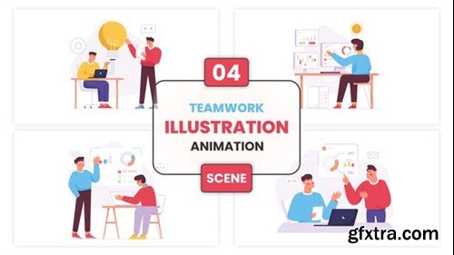 Videohive Teamwork Illustration Animation Scene 53299658