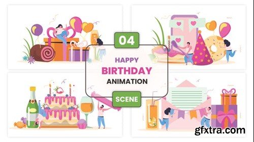 Videohive Happy birthday Animation Scene 53299614