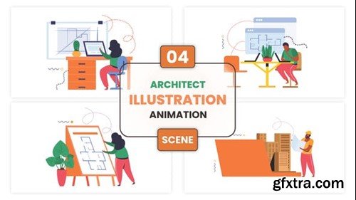 Videohive Architect Illustration Animation Scene 53298996