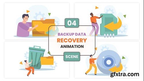 Videohive Backup Data Recovery Illustration Animation Scene 53299280