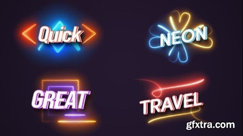 Videohive Neon Titles Animation 53300149