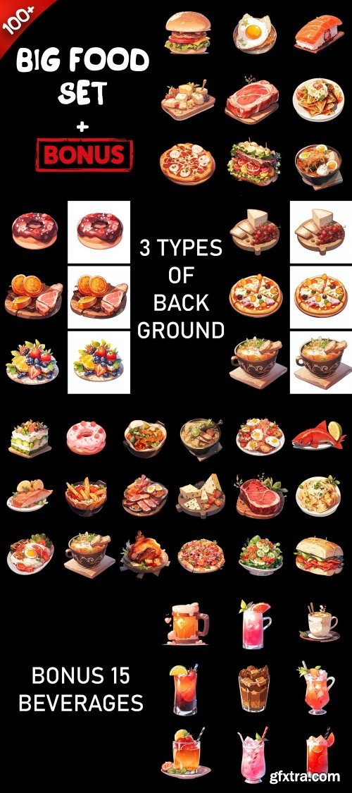 Big 2D Food Set + Bonus 5.4