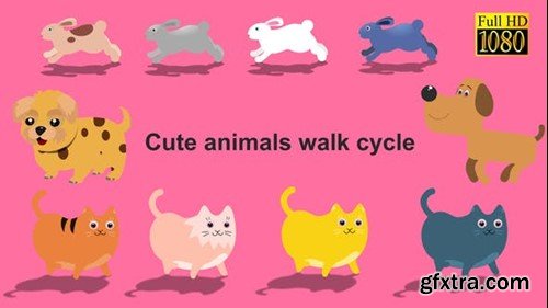 Videohive cute animals walk cycle pack 23750859