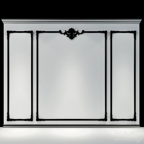 Wall molding 01. Boiserie classic panels