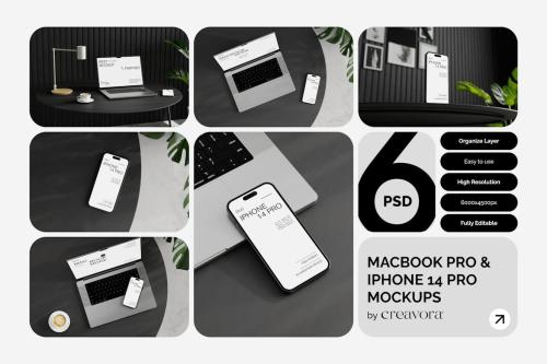 Macbook Pro & iPhone 14 Pro Mockups