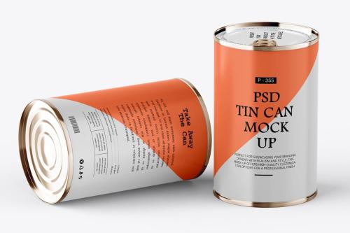 Tin Can Food Container Mockup
