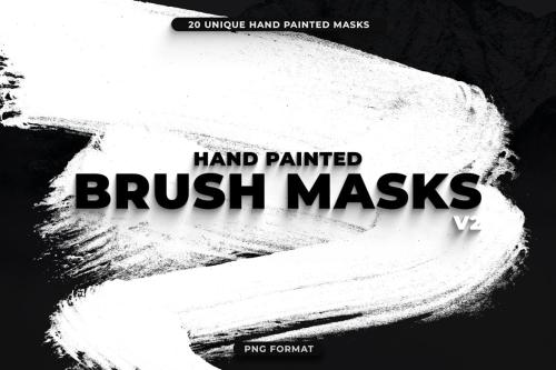 20 Hand Painted Brush Masks V2