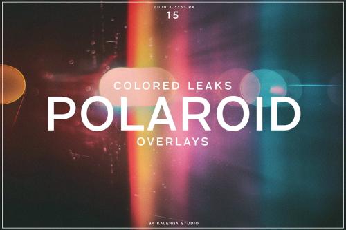 Colored Leaks Polaroid Overlays