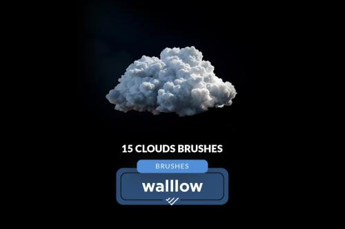 realistic clouds photoshop digital brushes