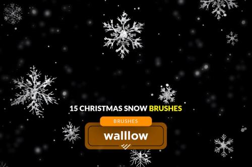 Snow flakes photoshop brushes, Christmas brush set