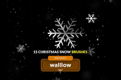Snow flakes photoshop brushes, Christmas brush set