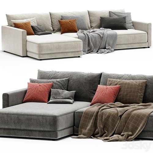 Gather Deep 2 Piece Left Arm Wide Chaise Sectional Sofa