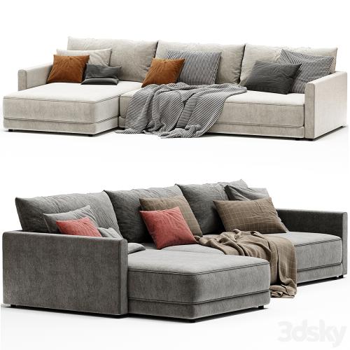 Gather Deep 2 Piece Left Arm Wide Chaise Sectional Sofa