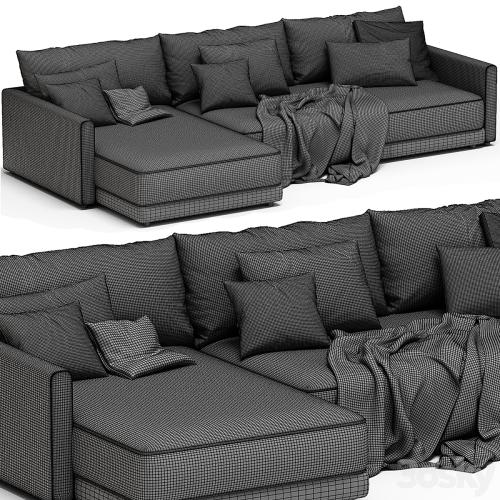 Gather Deep 2 Piece Left Arm Wide Chaise Sectional Sofa