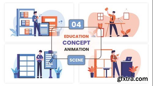 Videohive Education Concept Illustration Animation Scene 53389783