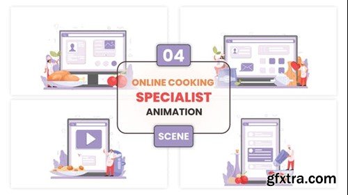 Videohive Online Cooking Specialist Animation Scene 53388164