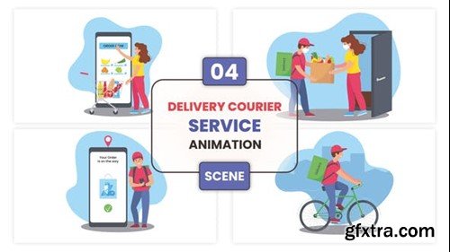 Videohive Delivery Courier Service Animation Scene 53389444