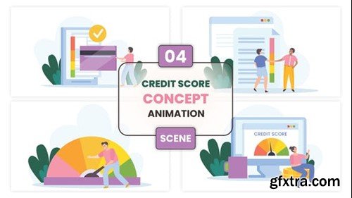 Videohive Credit Score Concept Animation Scene 53388856