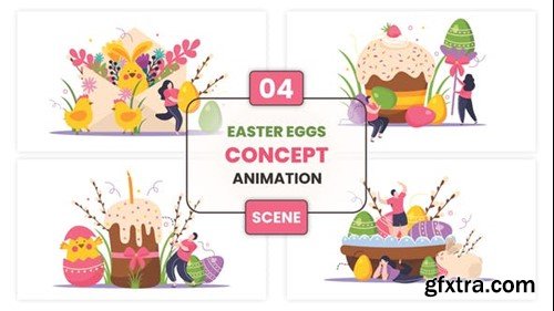 Videohive Easter Eggs Concept Animation Scene 53389582