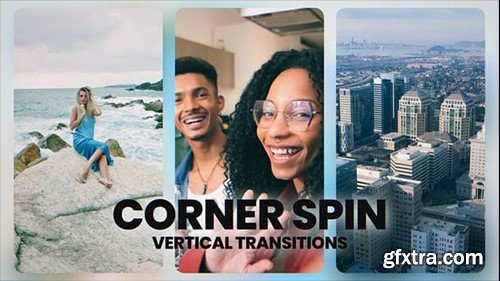 Videohive Vertical Corner Spin Transitions 53386102