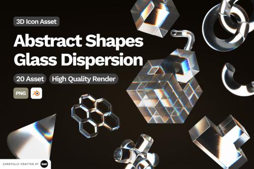 3D Abstract Shapes Glass Dispersion