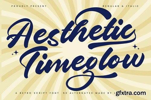 Aesthetic Timeglow Retro Script Font RJZS5PC