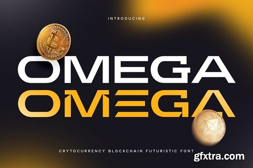 Omega - Cryptocurrency Blockchain Futuristic Font WJV77NX