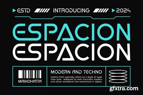 Espacion - Modern Techno Font RNR3U7U