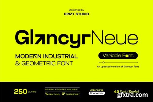 GlancyrNeue – Modern Geometric Industrial Font V2KK6KE