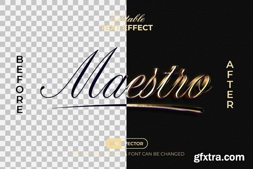 Maestro Text Effect Golden Style NEVAQRR