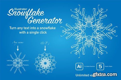 Text Snowflake Generator for Illustrator LVBTMUA