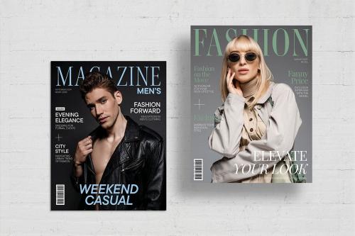 Fashion Magazine Cover Templates Set in Illustrato