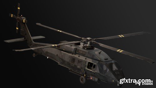 Military Helicopter - Rigged BP Controllable w skins