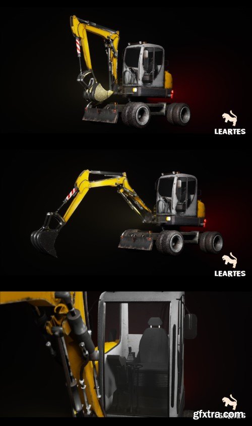 Driveable / Animated Excavator ( Material Variations )