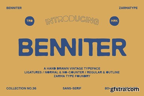 Benniter - Rough Hand Drawn Font TZSURDR