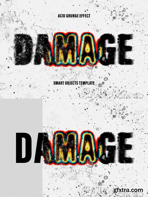 Acid Grunge - Damage Distortion Photoshop Text Effect