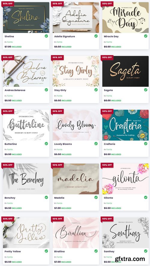 Beauty Handwritten Font Bundle - 43 Premium Fonts