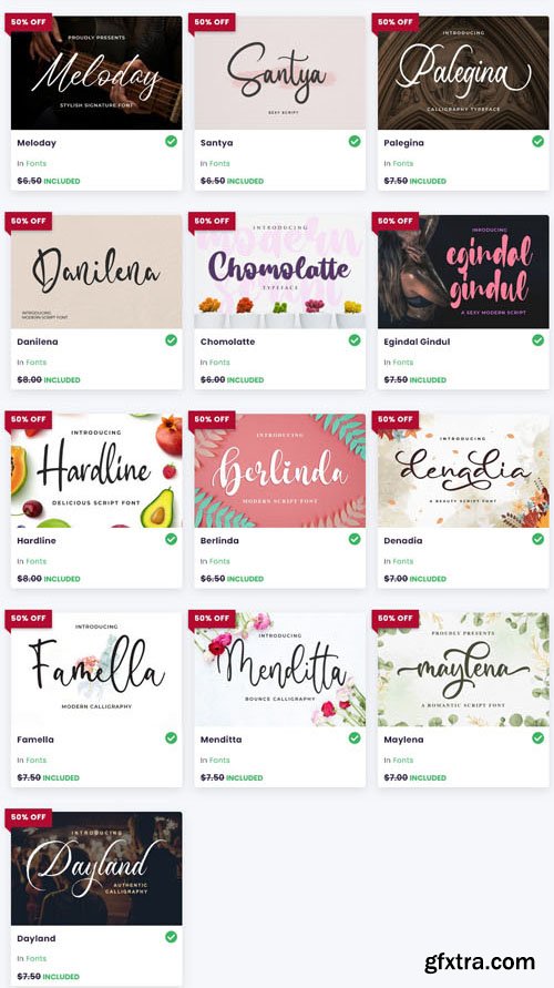 Beauty Handwritten Font Bundle - 43 Premium Fonts