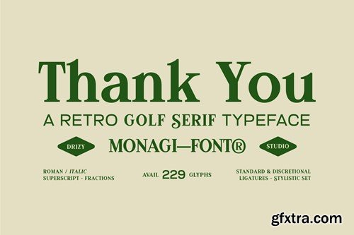 Monagi – Retro Golf Serif Font UCFAETN